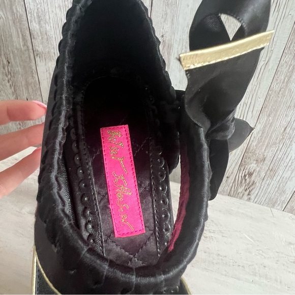 Betsey Johnson Rally Black Satin Stiletto Heels - Picture 4 of 8